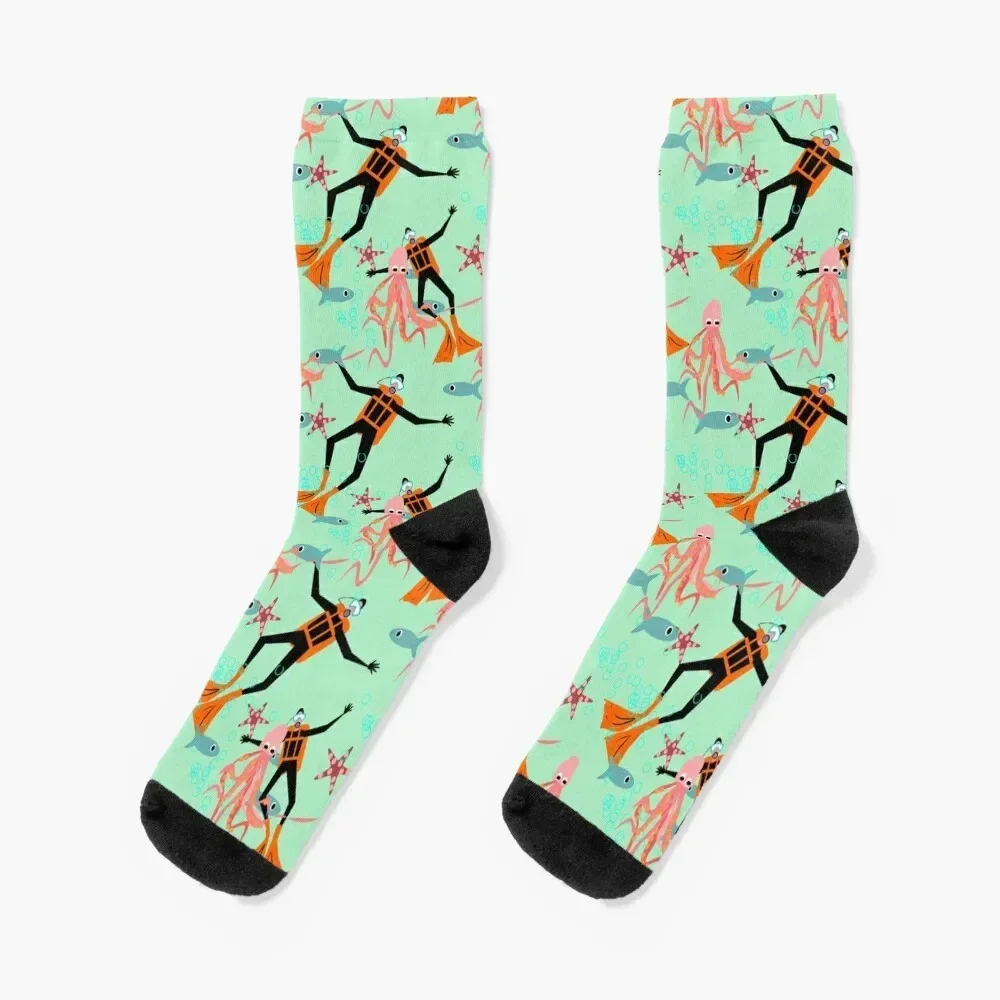 

Scuba diving, fun diving design. Socks Stockings man cotton Wholesale happy Socks Men's Women's