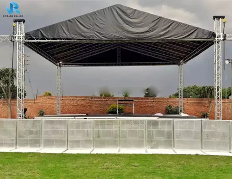 

Best Selling Fast Assemble Roof Trusses , Aluminum Stage Truss System Spigot F34 Light Truss For Concert