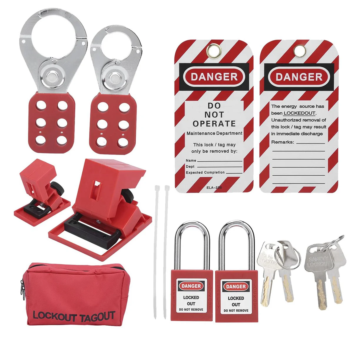 36 PCS Lockout Tagout Locks Tags Set- Lockout Locks Keyed Different Safety Padlocks Lockout Station Lock Out Tag Out Kit