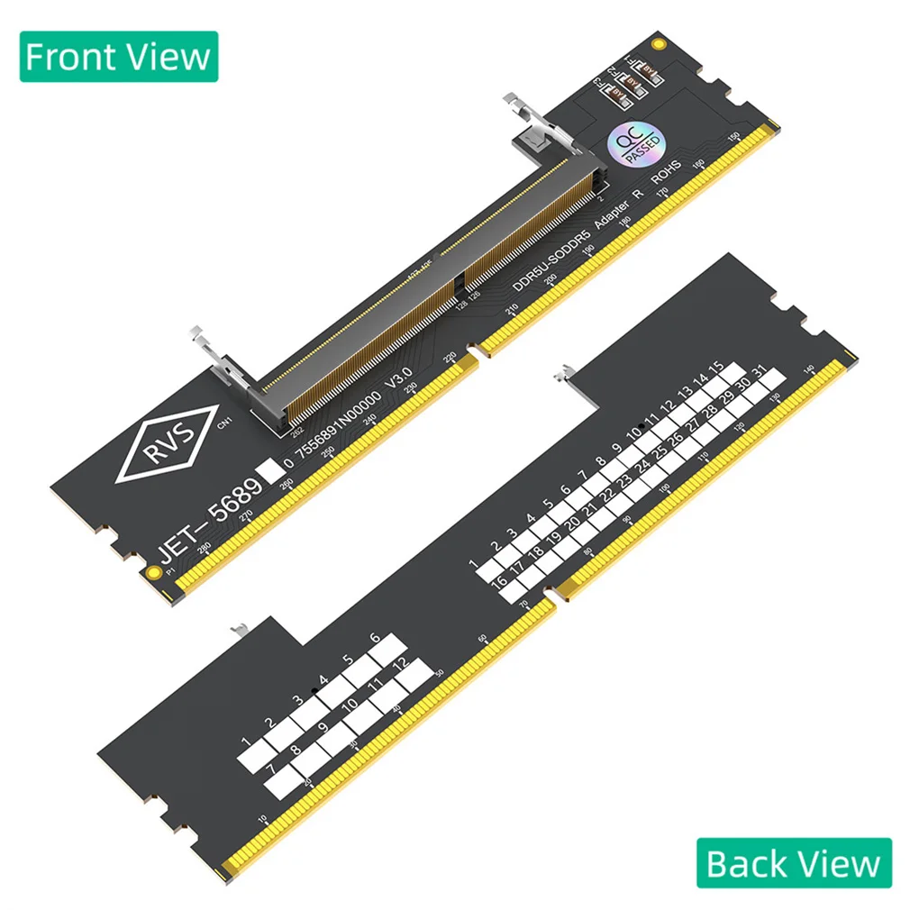 Hot Laptop SO DDR5 to DDR5 U-DIMM U-DIMM Desktop Adapter Card Memory Tester DDR5 RAM to SO DDR5 Converter 6-Layered PCB Design
