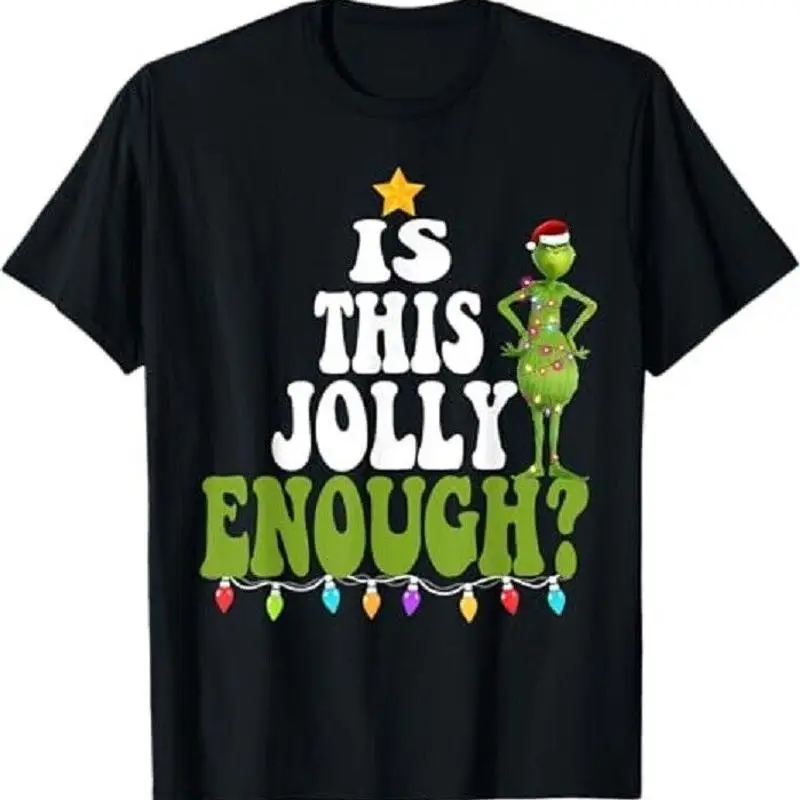 

Это забавная футболка Jolly Enough Gr3en с рождественскими елочными огнями