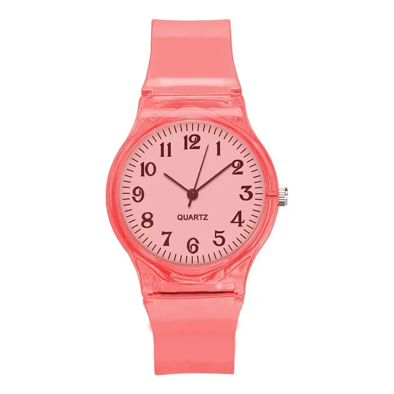 2024 Casual Fashion Women Lady Silicone Jelly Quartz Watch Women Lovely Wristwatch Transparent Summer Candy Color Student Clock