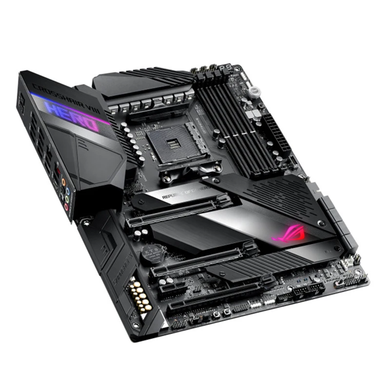 Imagem -02 - Amd-placa-mãe para Desktop Mainboard X570 Rog Crosshair Viii Hero Am4 Ddr4 128gb Usb 3.0 M.2 Nvme Sata3 Soquete Original