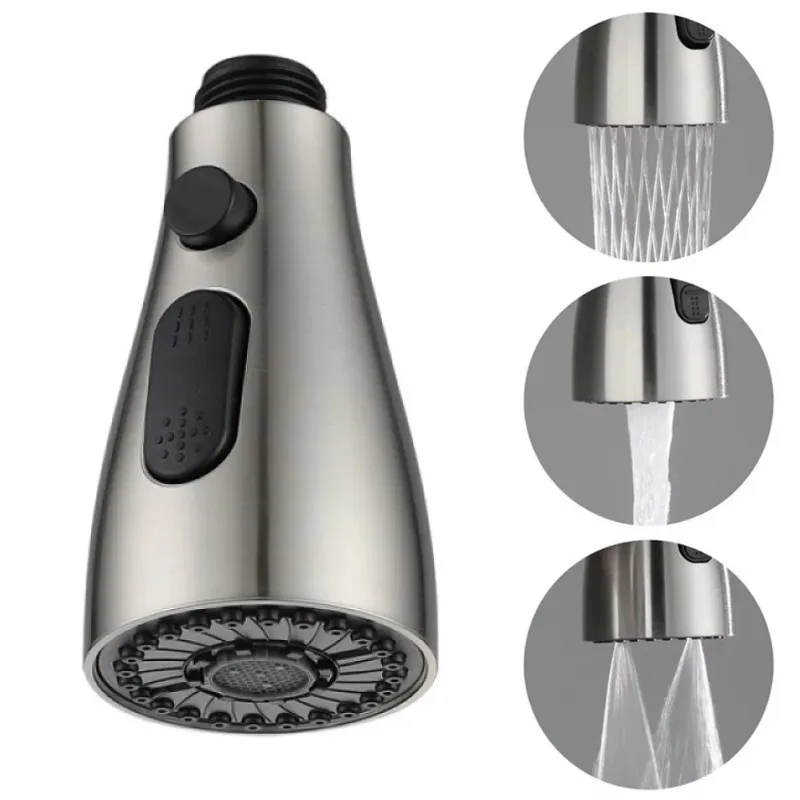 

Kitchen Pull Out Faucet Sprayer Nozzle 3 Modes ABS Water Saving Bathroom Basin Sink Shower Spray Head For 1/2" Connection