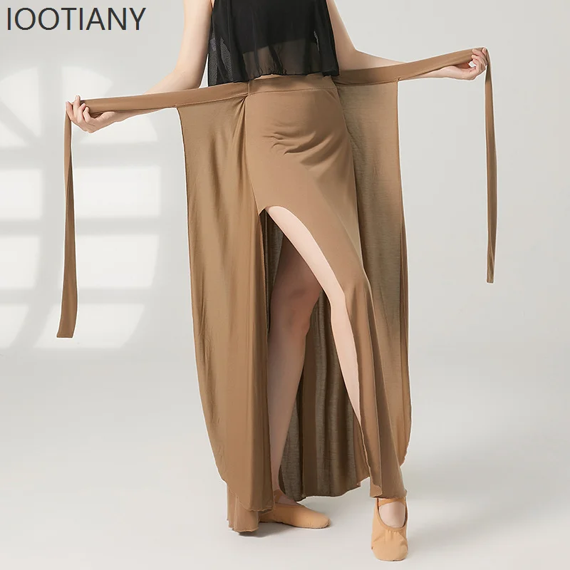 

Latin Dance Ladies' Belly Dance Skirt With Tie-up High Slit Bodycon Skirt Training Suit Cosplay Stage Performance Costume 2025