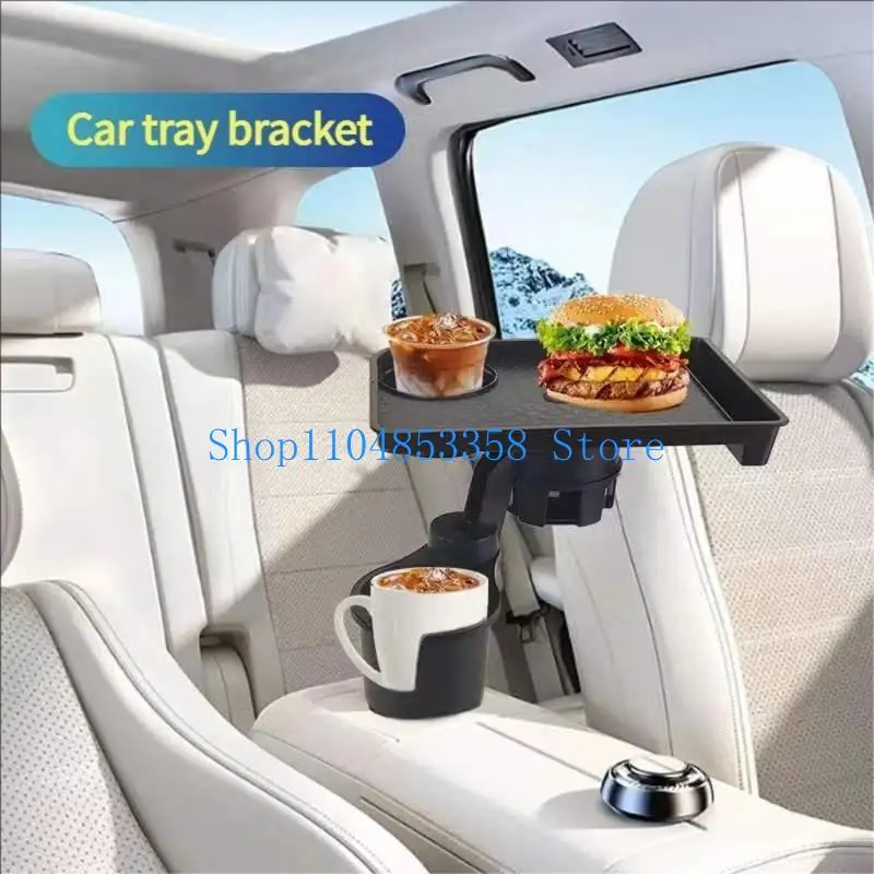652F Rotating Clip Car Organizers Tray Multiple Layer Storage Strong Plastic Cup Holder Mounting for Beverages Mobile Devices