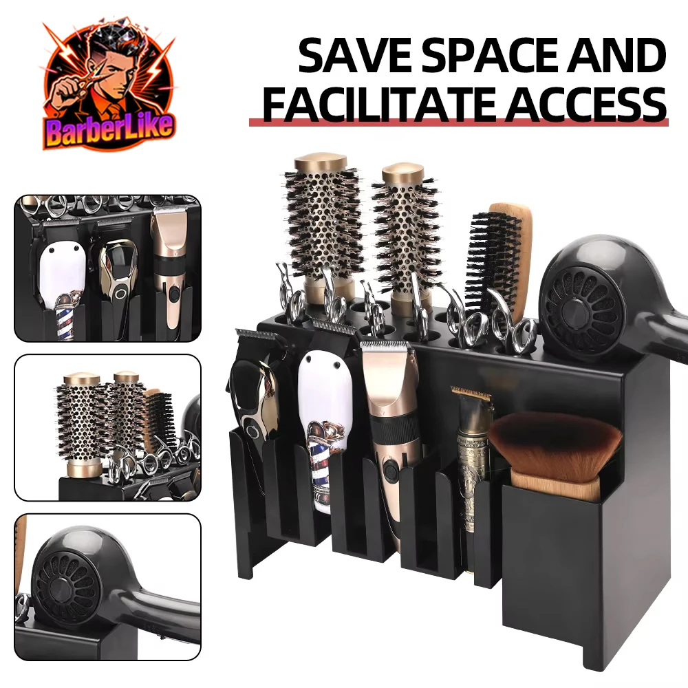 

Professional Wall Mount Barber Electric Clipper Holder Salon Beauty Organizer Hairdressing Styling Tools Storage Rack