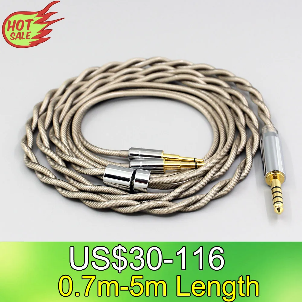 

LN007853 Type6 756 core 7n Litz OCC Silver Plated Earphone Cable For Hifiman HE560 HE-350 HE1000 XiaoMi Headphone 2.5mm pin