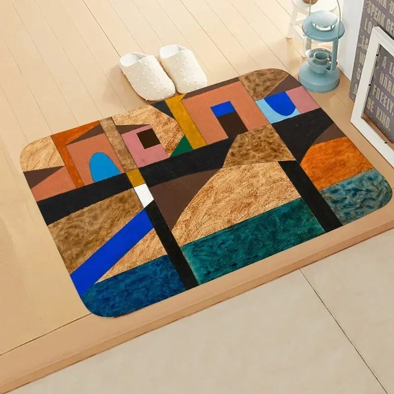 Nordic Geometry Pattern Floor Carpet Door Mat Washable Non-Slip Living Room Sofa Chairs Area Mat Kitchen Bedroom Decoration