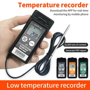 TempU06 Bluetooth Temp Data Logger Reusable -200℃ Cold Chain Low Temperature Recorder Temperature Monitor with External Sensor