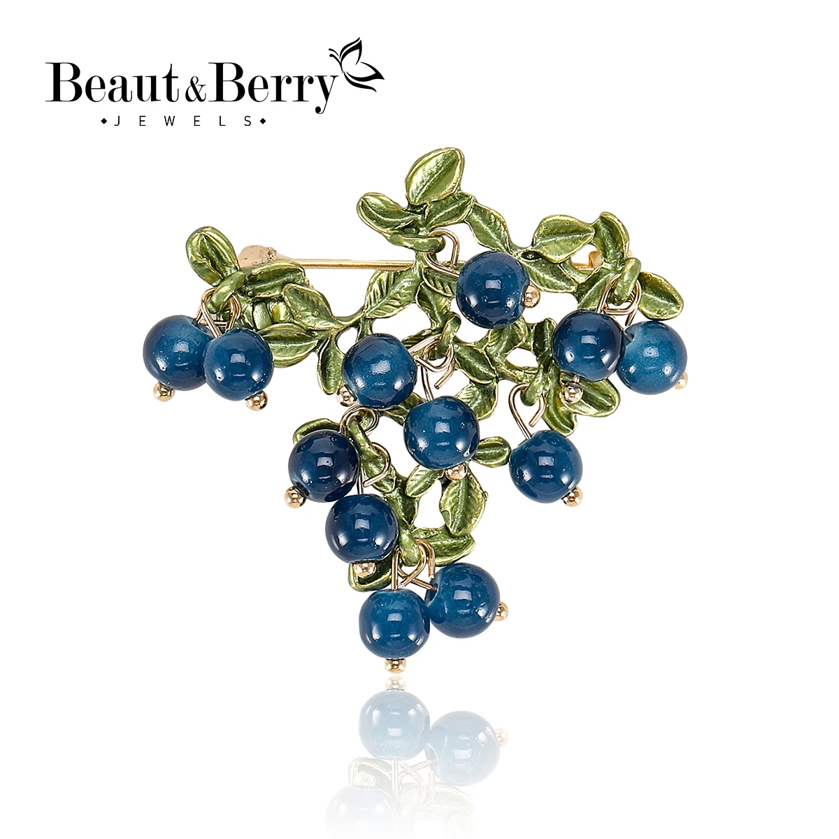 Beaut&Berry Women's Enamel Cranberry Brooches Unisex Plant Pins Office Party Casual Accessories Gifts