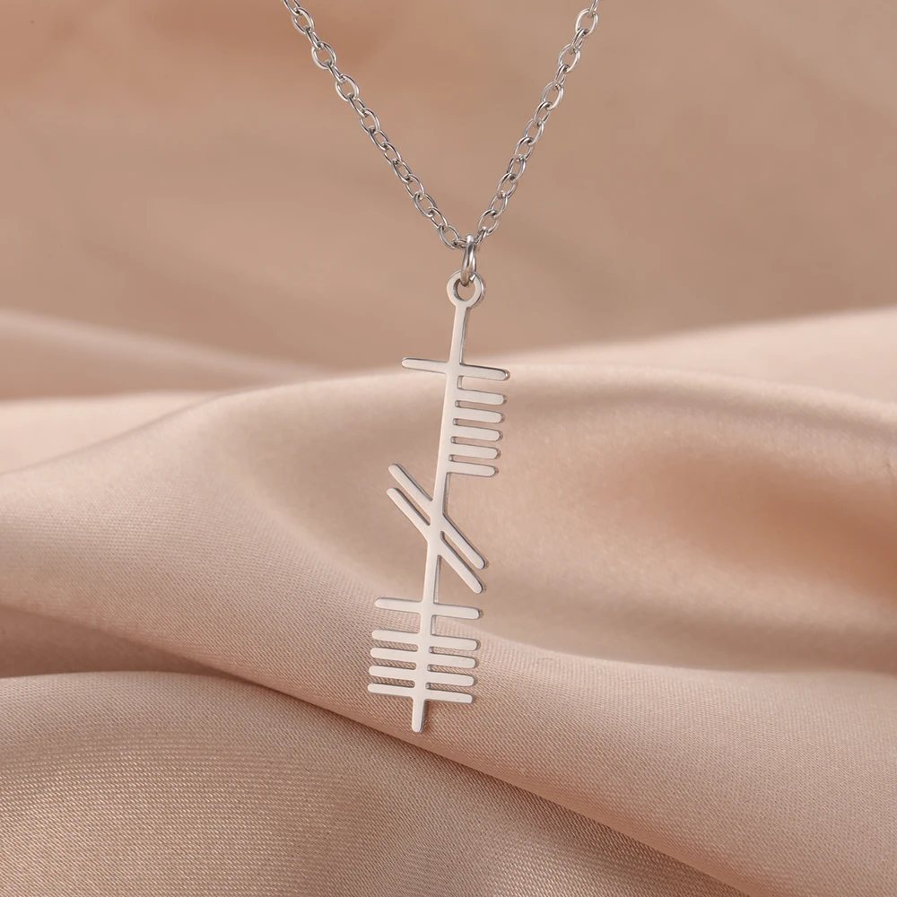 Dawapara Ogham Halskette Stärke Weisheit Liebe alten irischen Baum Alphabet nordischen Amulett Edelstahl Schmuck – Detail 19