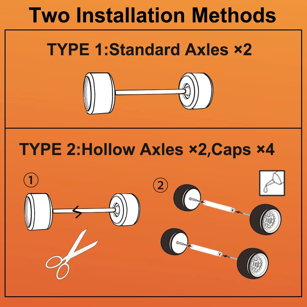 عجلات دائرية سوداء وحمراء موديل 1/64 مع إطارات مطاطية ثابتة تأتي مع مسامير لأجزاء تجديد نموذج Diecast 4 قطعة مجموعة واحدة