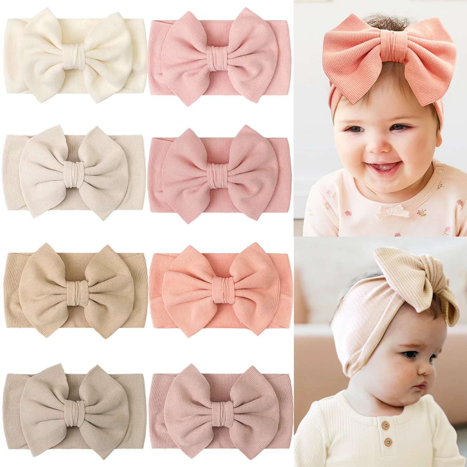 24pcs-new-cute-handmade-knit-bow-headbands-for-girls-wide-elastic-turban-head-wraps-baby-hairbands-kids-hair-accessories-bulk