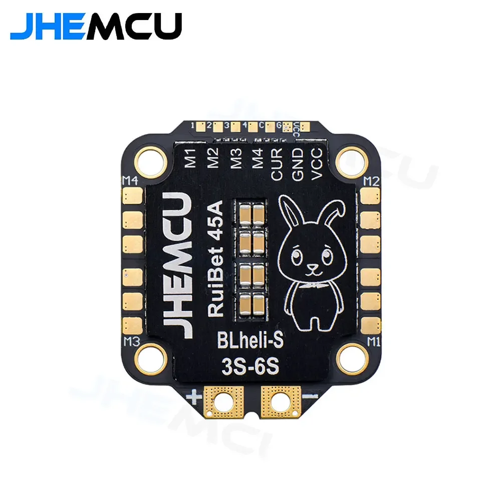 JHEMCU RuiBet 45A/55A ESC BLHELI_S Dshot600 4 en 1 ESC sin escobillas 3-6S 30,5X30,5 M4 para Dron controlador de vuelo RC FPV Freestyle