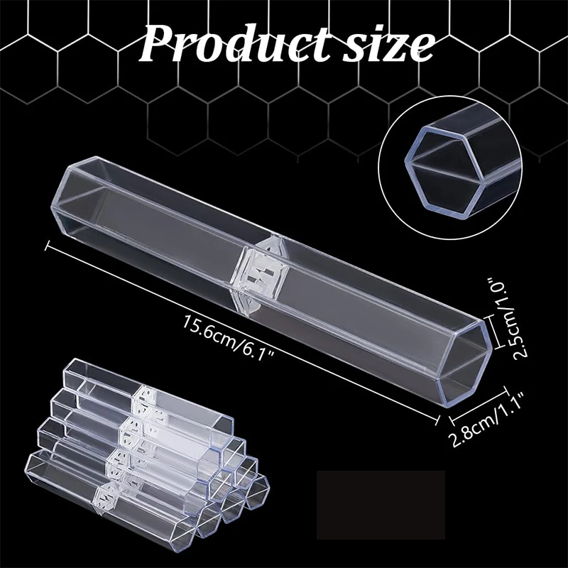 50Pcs Plastic Pen Case Transparent Pencil Case Box Clear Pen Storage Container for Student School Office