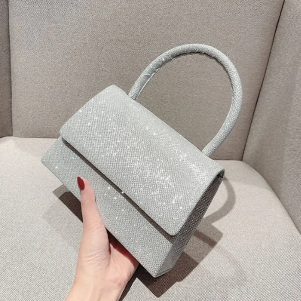 Silver Bright Silk Evening Bag Women Elegant Fashion Banquet Clutch Chain Shoulder Bags Luxury Female Handbag For Party