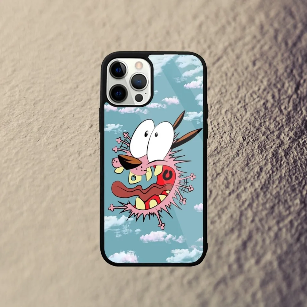 Cartoon C-Courage the C-Cowardly Dog Phone Case For iPhone 15,14,13,12,11,Plus,Pro,Max Mini Magsafe Magnetic Wireless Charging