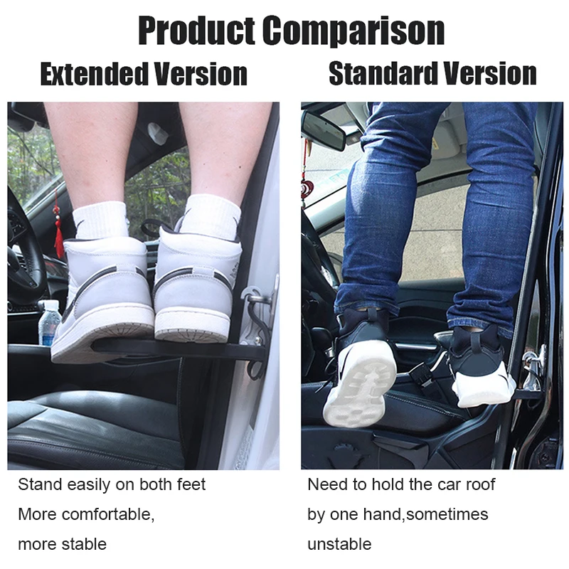 Extended Foldable Car Roof Rack Step Car Door Step Universal Latch Hook Auxiliary Foot Pedal Auto Rooftop Luggage Step Ladder