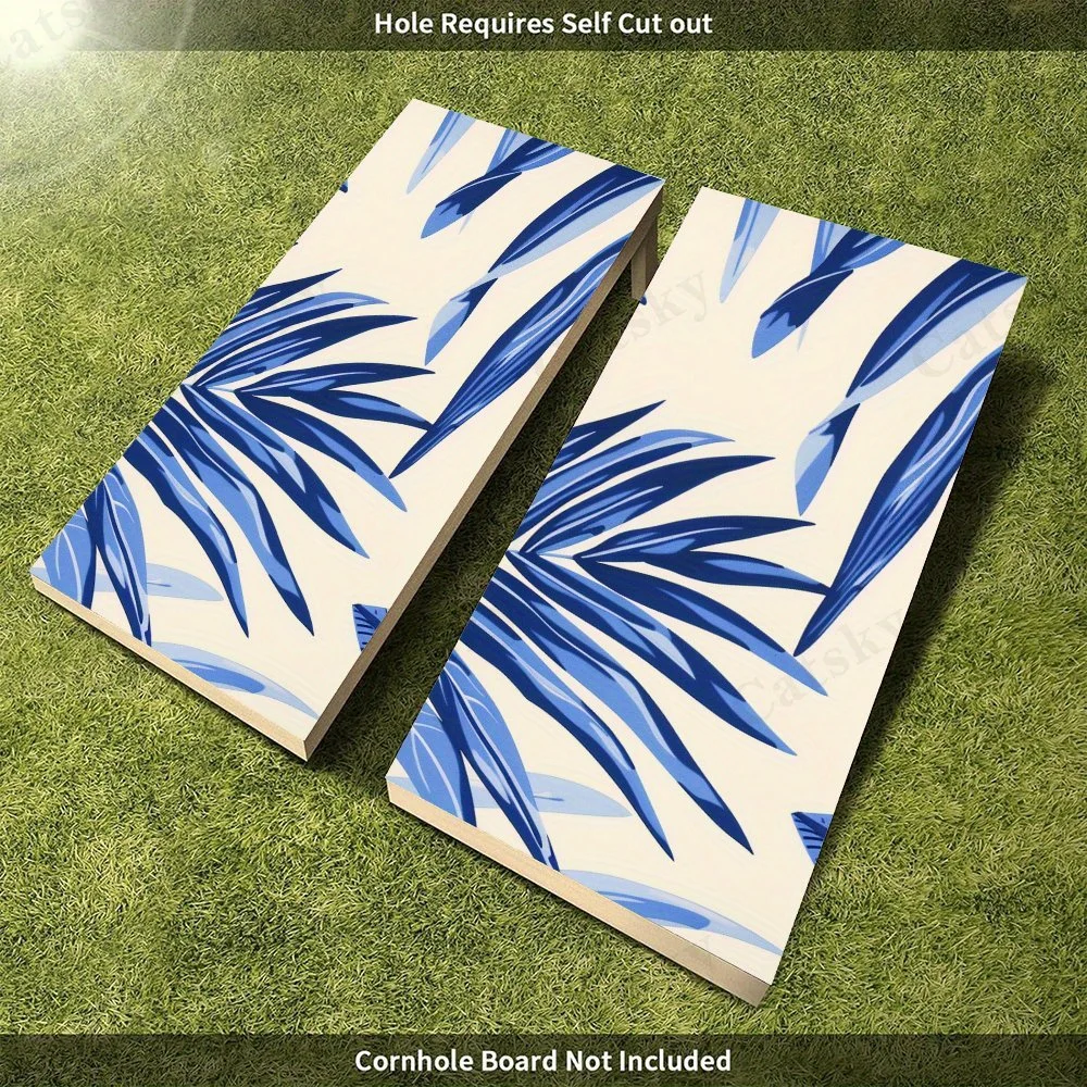 ملصق أوراق استوائية زرقاء، شارات رمل من الفينيل المسطح ثنائية الأبعاد - صديقة للميزانية وقيمة عالية، خالية من الفقاعات وسهلة اللصق، وات #4