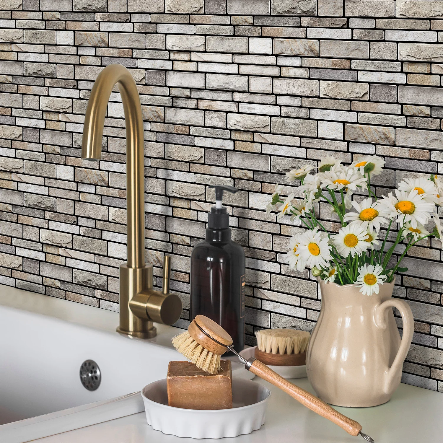 20 pieces kitchen peel and stick splash guard, 24.6 cm X 12 cm, easy to clean, upgrade your kitchen backsplash