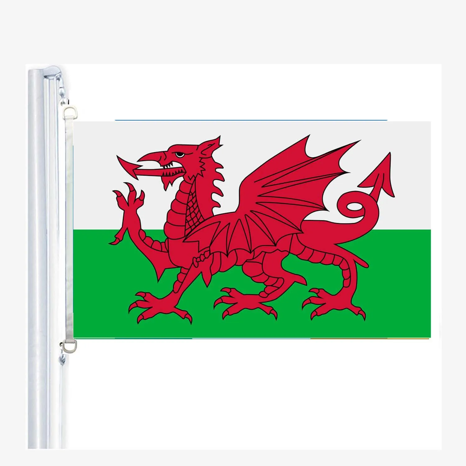 Welsh flags 90 x 150 cm, 100 % Polyester, Digitaldruck