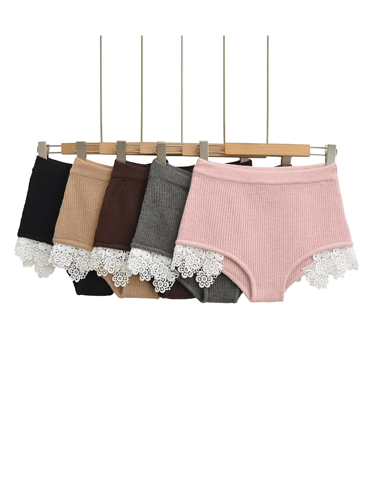 

Сексуальные вязаные кружевные мини-шорты, женское нижнее белье, стильные шорты, сплошной цвет