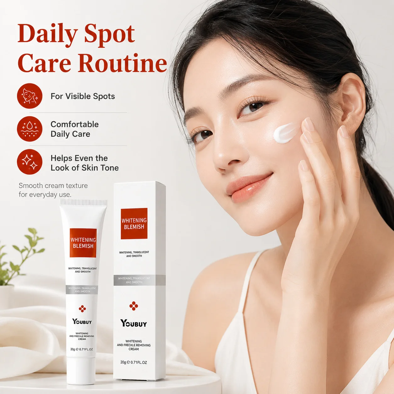 YOUBUY Freckle Lightening Cream Brightening, Whitening, Freckle Removing, Skin Care, Softening, Spot Removing Cream essence