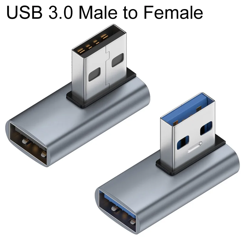 USB 3.0 ذكر إلى أنثى 90 درجة الزاوية اليمنى تمديد محول الكوع 10Gbps لأجهزة الكمبيوتر المحمول طابعة ماوس لوحة المفاتيح القرص الصلب المحمول #4