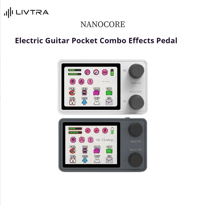 Livtra Nanocore Pocket Guitar Multi-Effektprozessor, kompaktes Mini-Audio-Interface für E-Gitarren, geeignet für Auftritte und Aufnahmen.