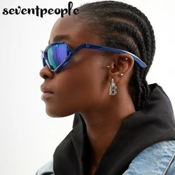 Fashion Cat Eye Sunglasses Women 2024 Luxury Brand 2000's Y2k Punk Sun Glasses For Men Rectangle Shades Eyewear Sports Goggle