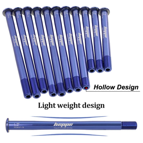 Imagen 2 del producto Eje pasante azul para bicicleta de carretera MTB, 12x100/110 15X100/110, eje de horquilla delantera, pincho, eje trasero, eje pasante 12x142/148, eje de barril ultraligero