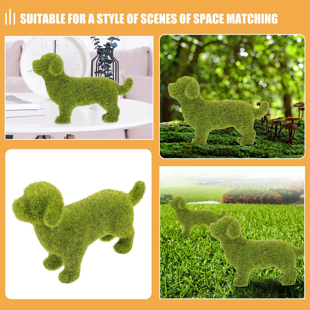 

2Pcs Simulation Animal Landscape Outdoor Garden Decoration Lawn Patio Flocking Dog Decor Small Animal Ornament Desktop Decor