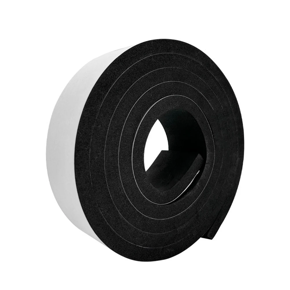 2pcs EVA Foam Sealing Strips Closed Cell Foam Tape Black Foam Seal Strip Seal Insulation Door Weather Stripping Foam Tape