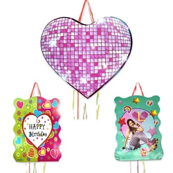 1pcs/lot Pink Heart-Shaped Pinata Birthday Party Deco Piñata Event piñata cumpleaños infantil Girls Boys Kids Favors DIY Pinata
