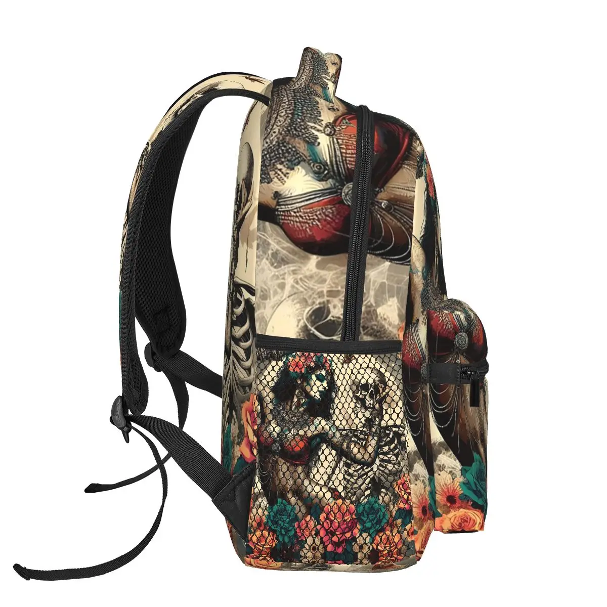 Alexander Gothic Las Elegantes Girls Day Of Dead Skull Zaini Ragazzi Ragazze Bookbag Studenti Borse da scuola Zaino Borsa a tracolla