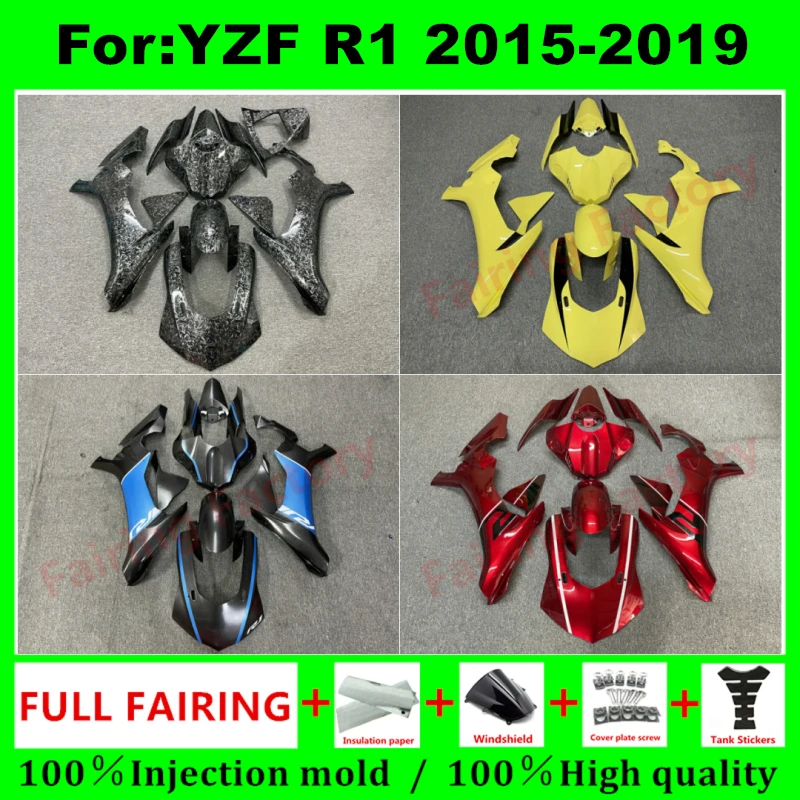 

Полный комплект обтекателей для мотоцикла, подходящий для YAMAHA YZF1000 YZFR1 YZF-R1 R1 2015 2016 2017 2018 2019 15 16 17 18 19 Комплект обтекателей кузова
