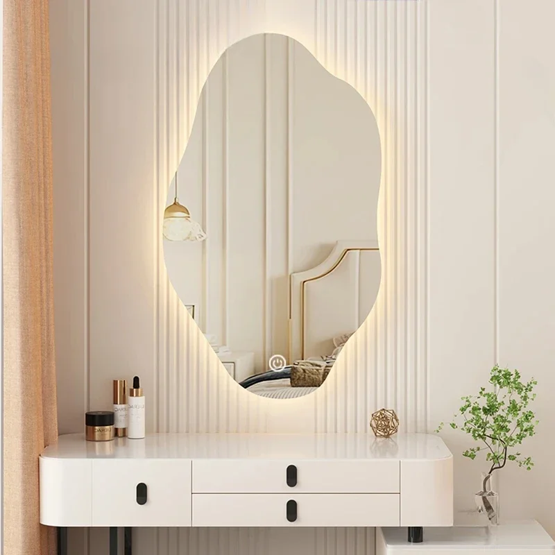 Smart Special-shaped Bath Mirrors Led Makeup Mirrors Wall-mounted Bedroom Dressing Mirror Irregular Hotel Decorative Mirrors