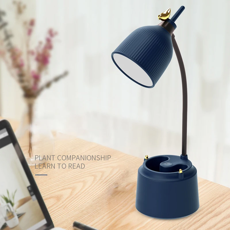 

Led Table Lamp Tricolor Adjustable Eye Care Is Suitable For Bedroom Pen Holder Night Light Reading Lamp Usb Rechargeable