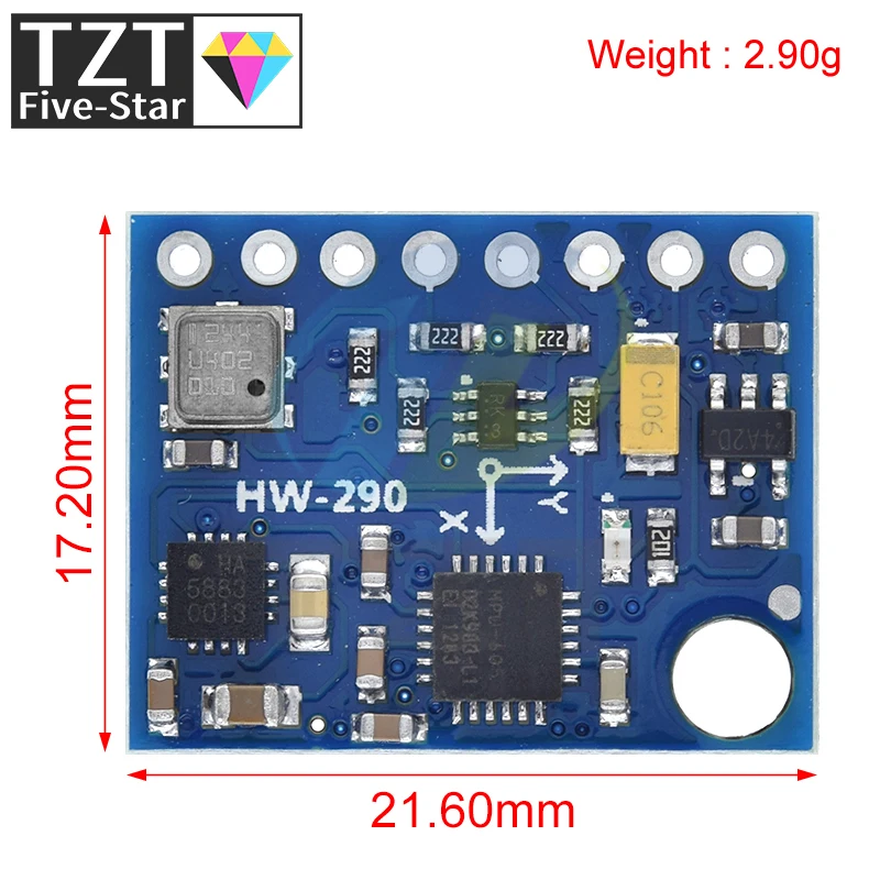 TZT GY-87 10DOF Module MPU6050 HMC5883L BMP180 GY87 Sensor Module GY87 For Arduino