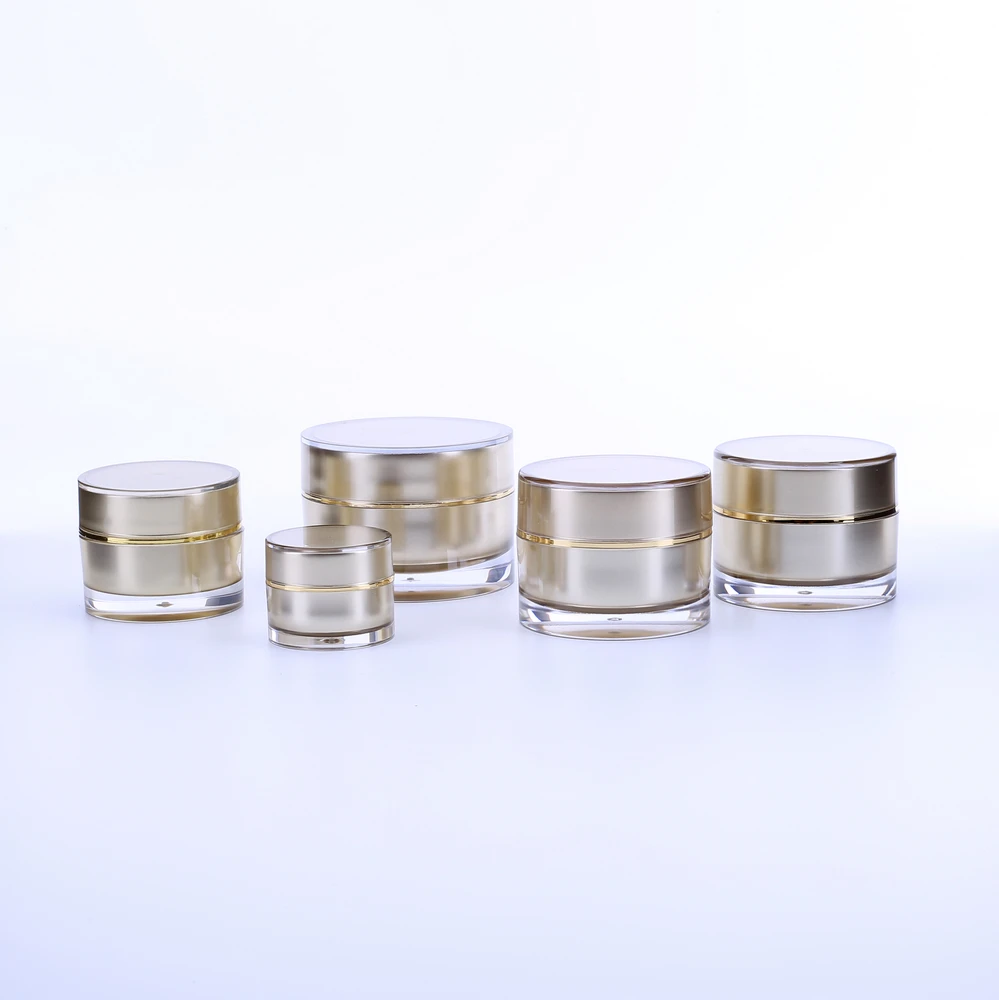 100pcs 5g 10g 20g 30g Golden Thick Base Cream Jar Face Cream Bottle Acne Removing Eye Cosmetics Empty Bottle Acrylic Sub Bottles