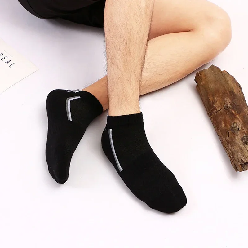 1 Pairs Men Socks Stretchy Shaping Teenagers Short Sock Suit for All Season Non-slip Durable Male Socks Hosiery New