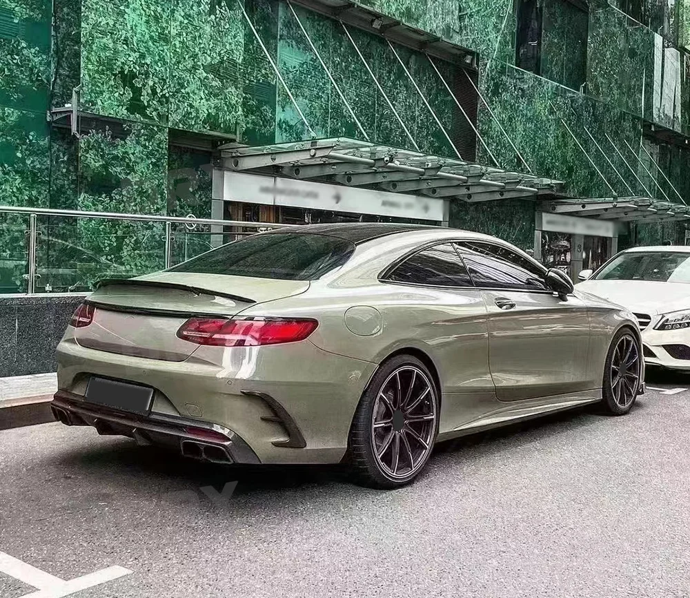 

B Style Rear Bumper Spoiler Air Vent Trim Side Vent Canards Car Body Kits for Benz S Class W217 C217 S63 S65 AMG Coupe 2014-2019