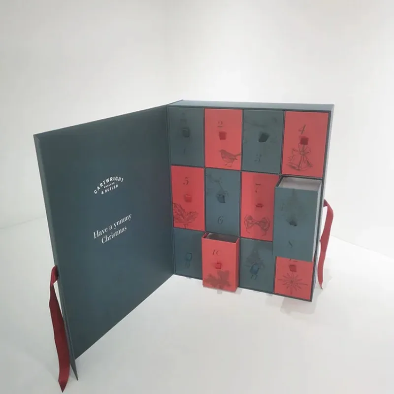 Customized queryChristmas Countdown Design Advent Calendar Box 12 Days New Year Food Nut Ornament Skin Care Cosmetic Christmas G