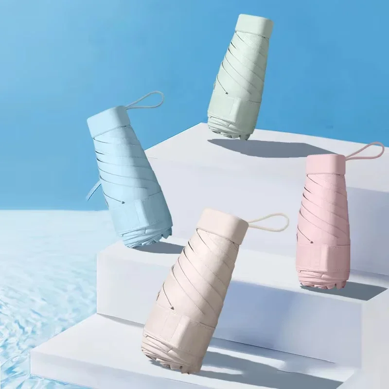 مظلة Xiaomi Ultra Mini مع طلاء أسود، جيب محمول مدمج، مطر الشمس، استخدام مزدوج، مظلة سفر خفيفة الوزن للنساء والرجال