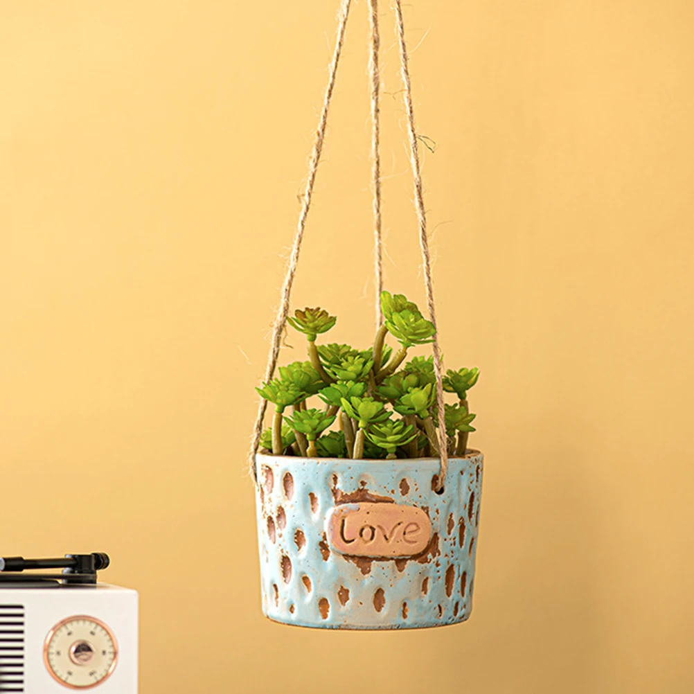 

Ceramic Hanging Planter Safe Material Durable Indoor Outdoor Balcony Garden Decor Hanging Planter Plant Holder