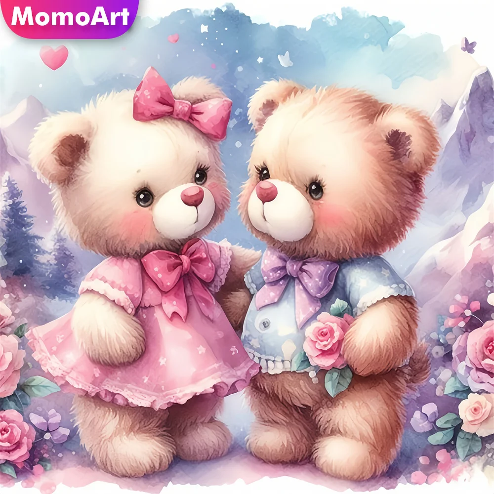Momoart Diamant-Stickerei Bär Tier DIY Malerei Neuerscheinung Diamant-Mosaik Cartoon-Bild mit Strasssteinen Handarbeit