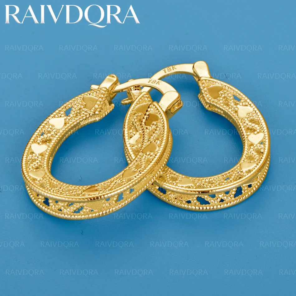 18K Gold Plated Hollow Wedding Hook Beautiful High Quality Earring Jewelry For Women Daily Wear And Trend Gift