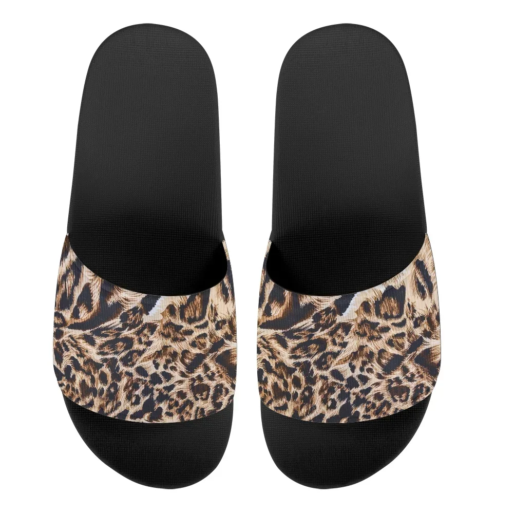 Roses Leopard and Gold Custom Made Sublimation Print Fashion Men Women Slippers Slides Sandals view 5