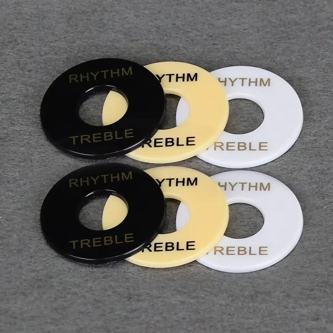 FLEOR 6PCS LP Guitar Toggle Switch Washer Rhythm Treble Ring Plate for Electric Guitar-Cream /Black/White